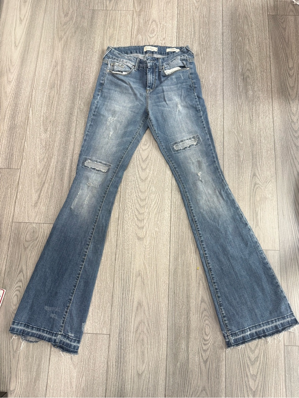 Jessica Simpson Women’s Flared Distressed Jeans - Light Blue Sz 28